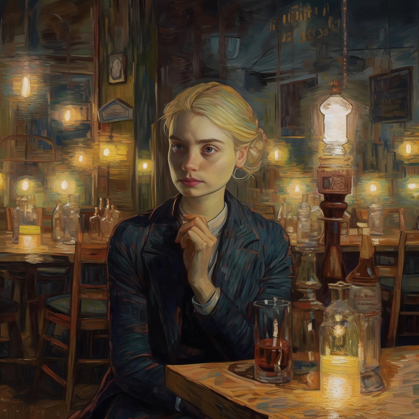 Woman in a Cafe - Eternity - Ronald Maclennan - Downloadable Digital Art