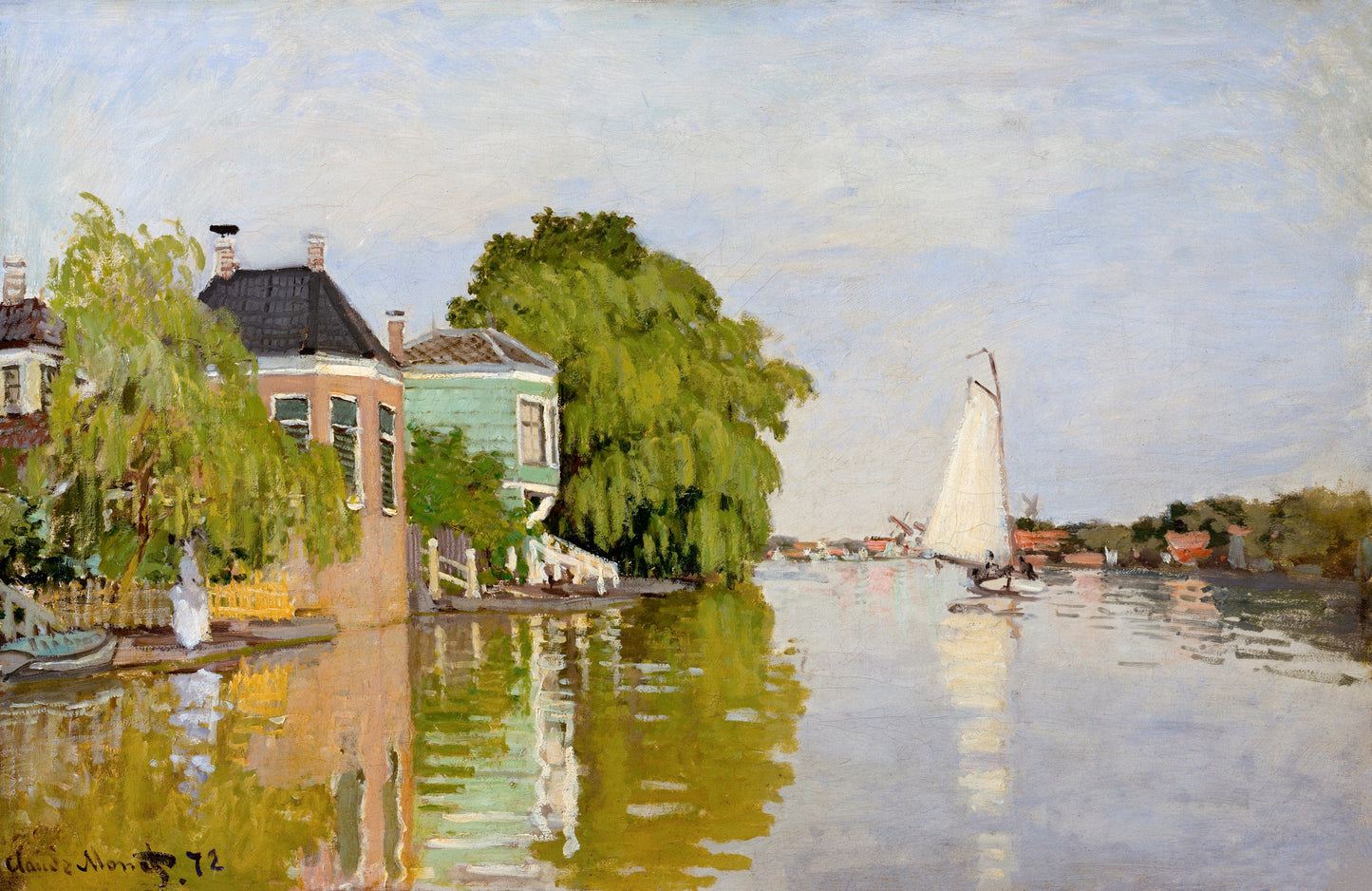 Claude Monet - Houses on the Achterzaan 1871 - Digital Art - JPG File Download