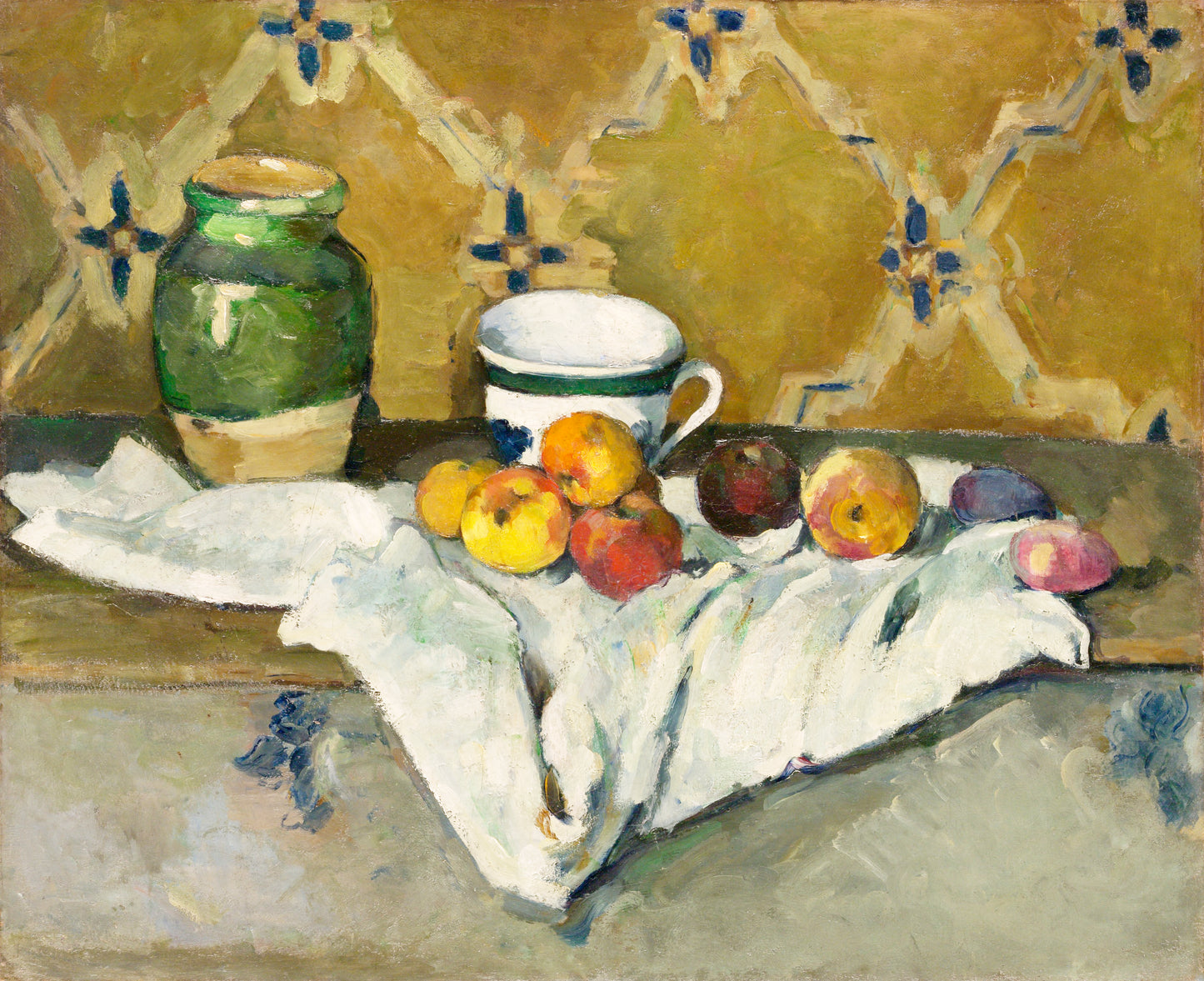 Paul Cezanne - Still Life with Jar Cup and Apples 1877